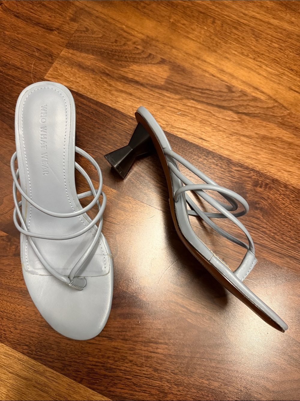 Who What Wear Pearlina Light Blue Strappy Sandals